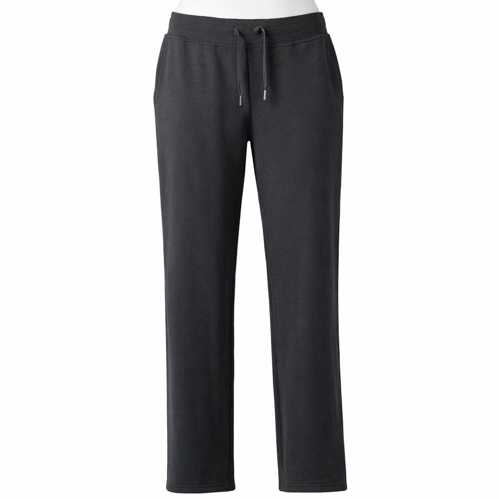 American Tall Fleece Straight Leg‎ Sweatpants Sz M Tall 32" Ins Black Casual Gym